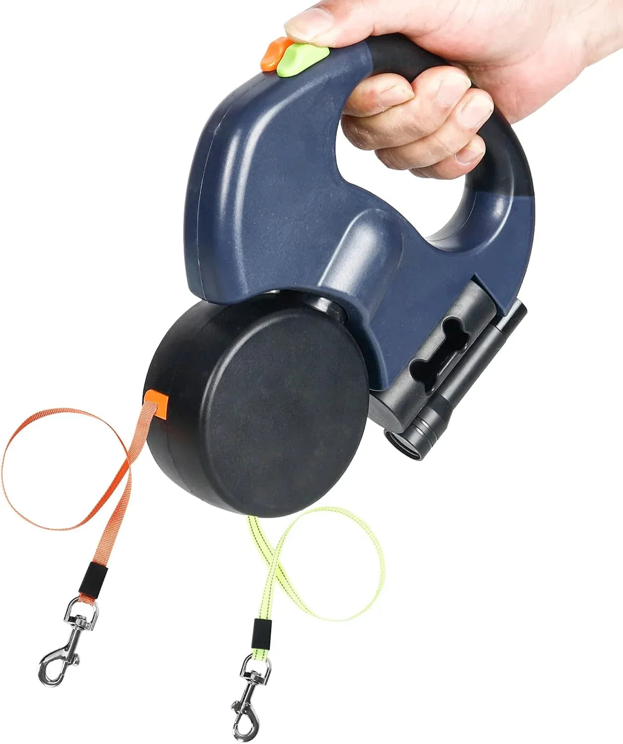 Dual Pet Leash – Retractable Reflective 360° Swivel Lead